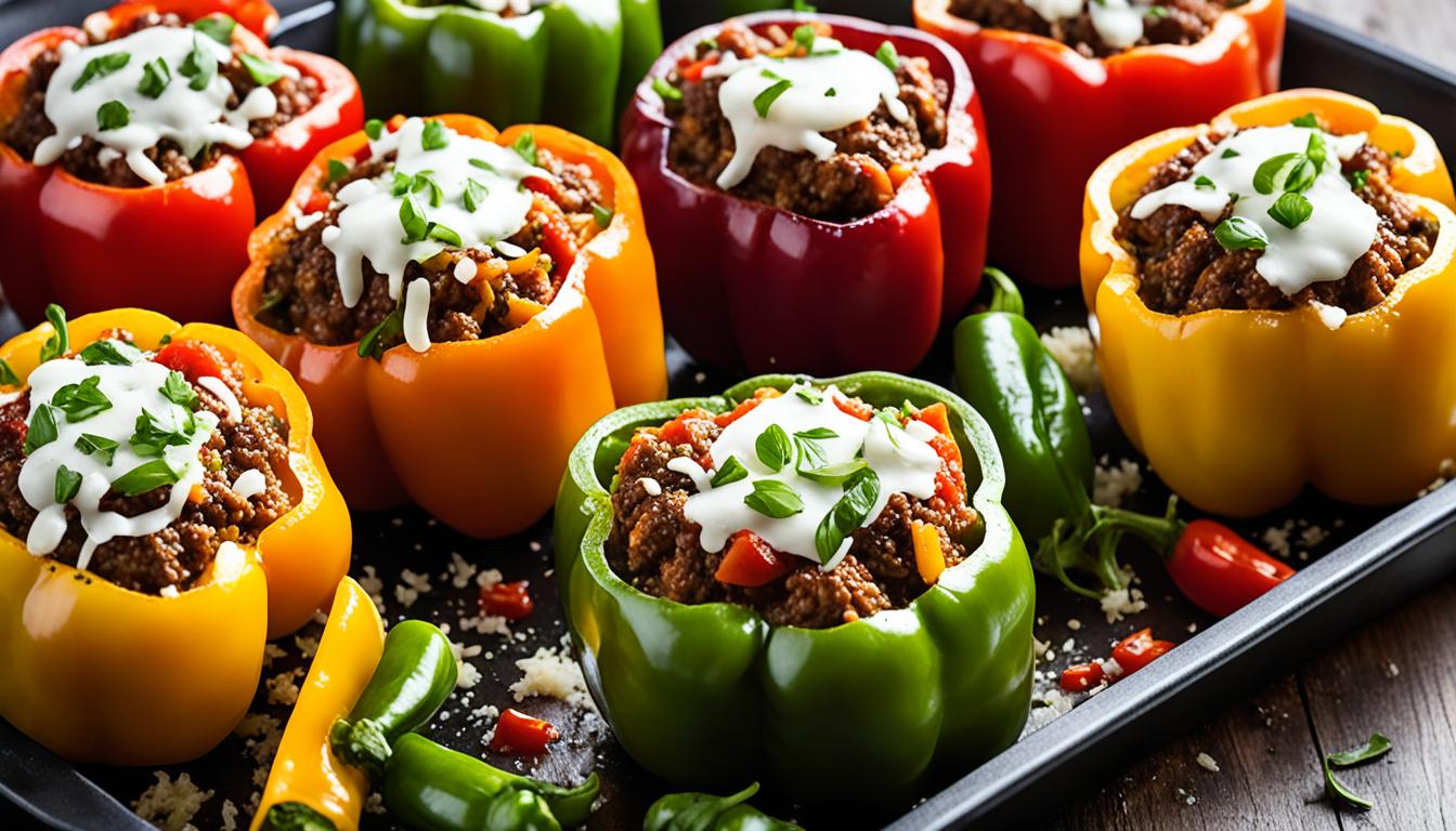 wie lange gefüllte paprika im ofen