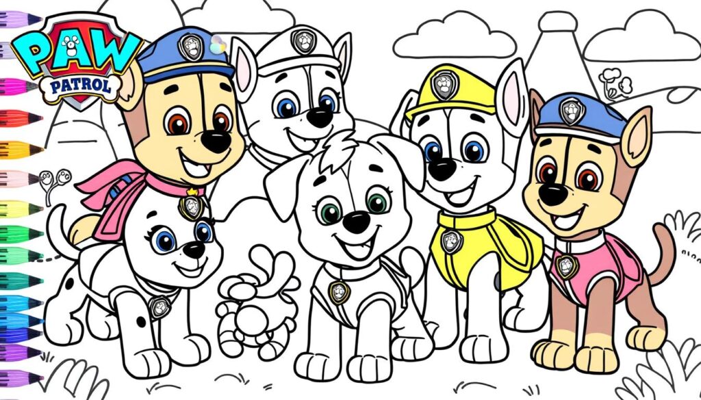 Paw Patrol, Ausmalbilder