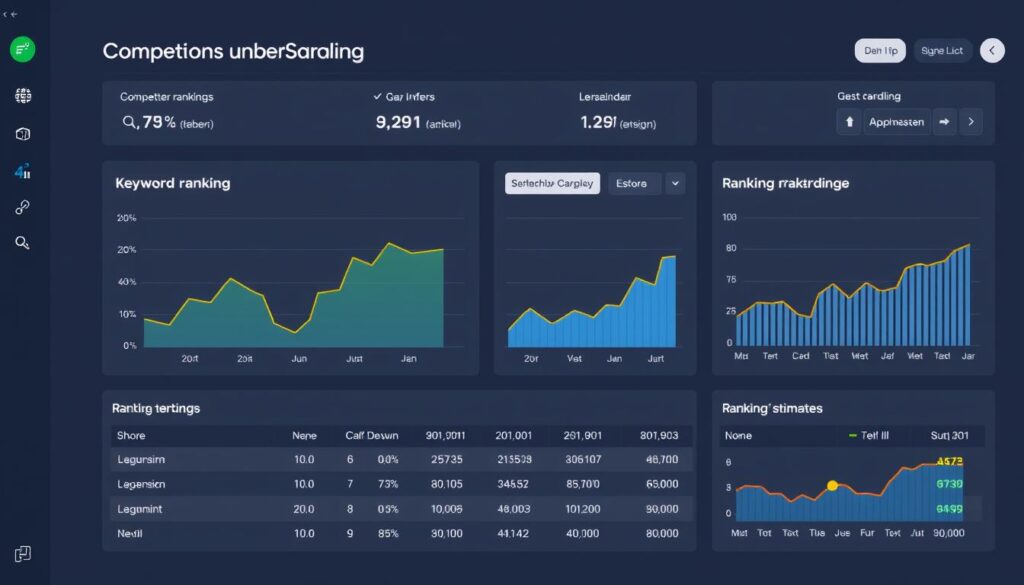 Wettbewerbsanalyse-Dashboard mit Keyword-Überschneidungen, Ranking-Vergleichen und Gap-Analyse zwischen verschiedenen Websites Wettbewerbsanalyse-Dashboard mit Keyword-Überschneidungen, Ranking-Vergleichen und Gap-Analyse zwischen verschiedenen Websites